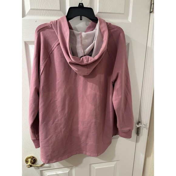 DG2 Diane Gilman DG Downtime Knit Flex Flutter-Back Hoodie Beige M - Picture 3 of 6